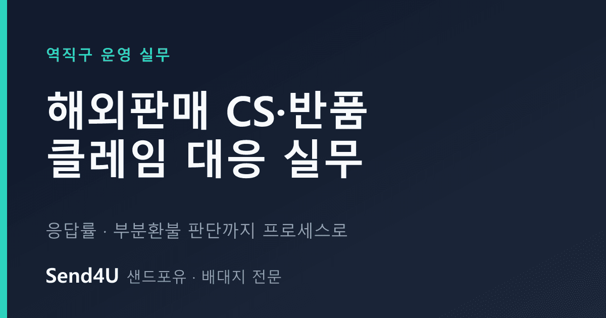 해외판매 CS·반품·클레임 대응 실무 — 응답률부터 부분환불 판단까지 프로세스로 만들기